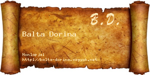 Balta Dorina névjegykártya